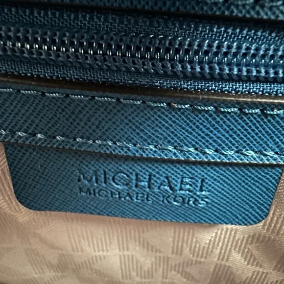 Michael Kors Blue Trapezoid Crossbody Bag with Studded Detailing - Picture 10 of 16